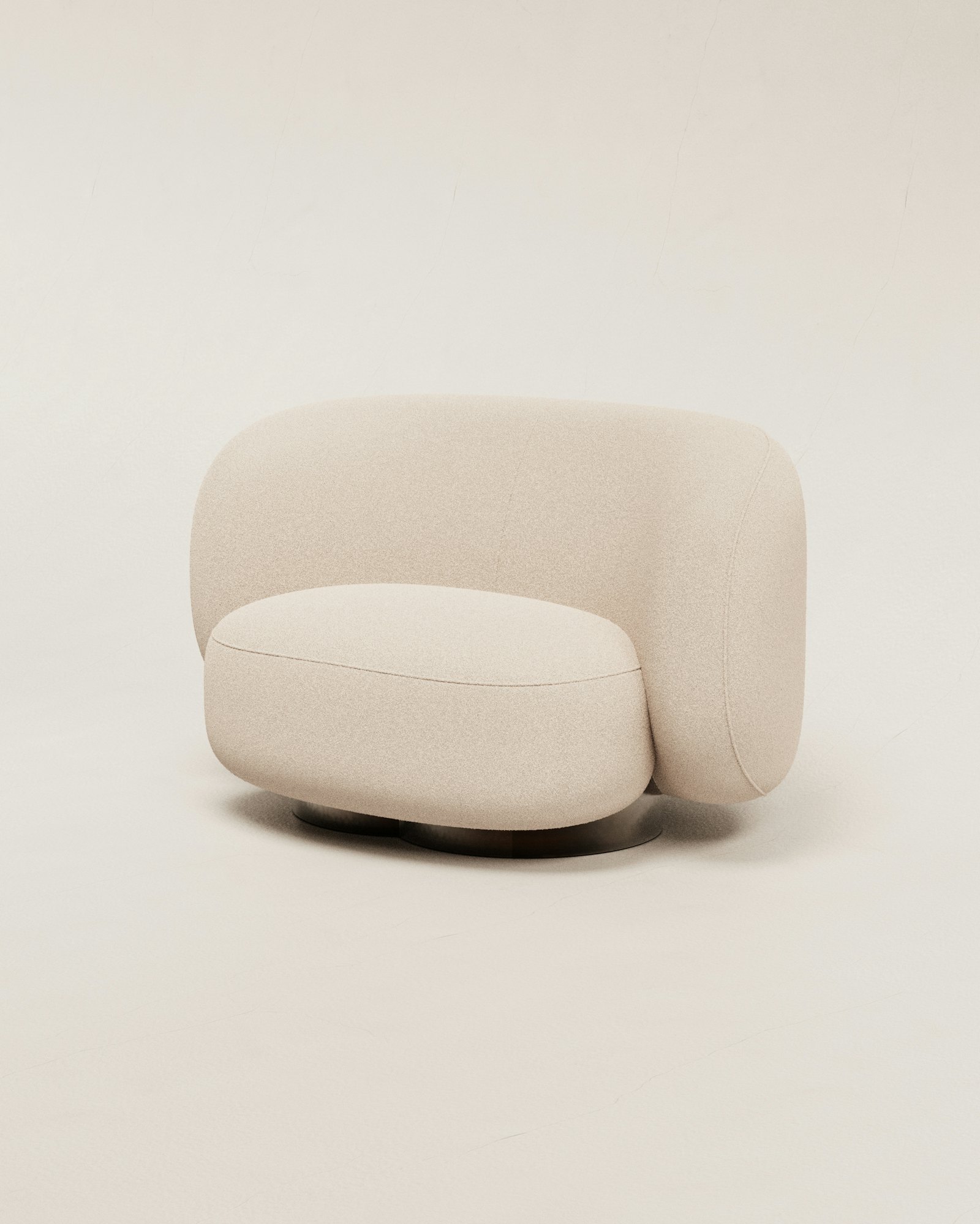 Fleece Armchair, ivory bouclé