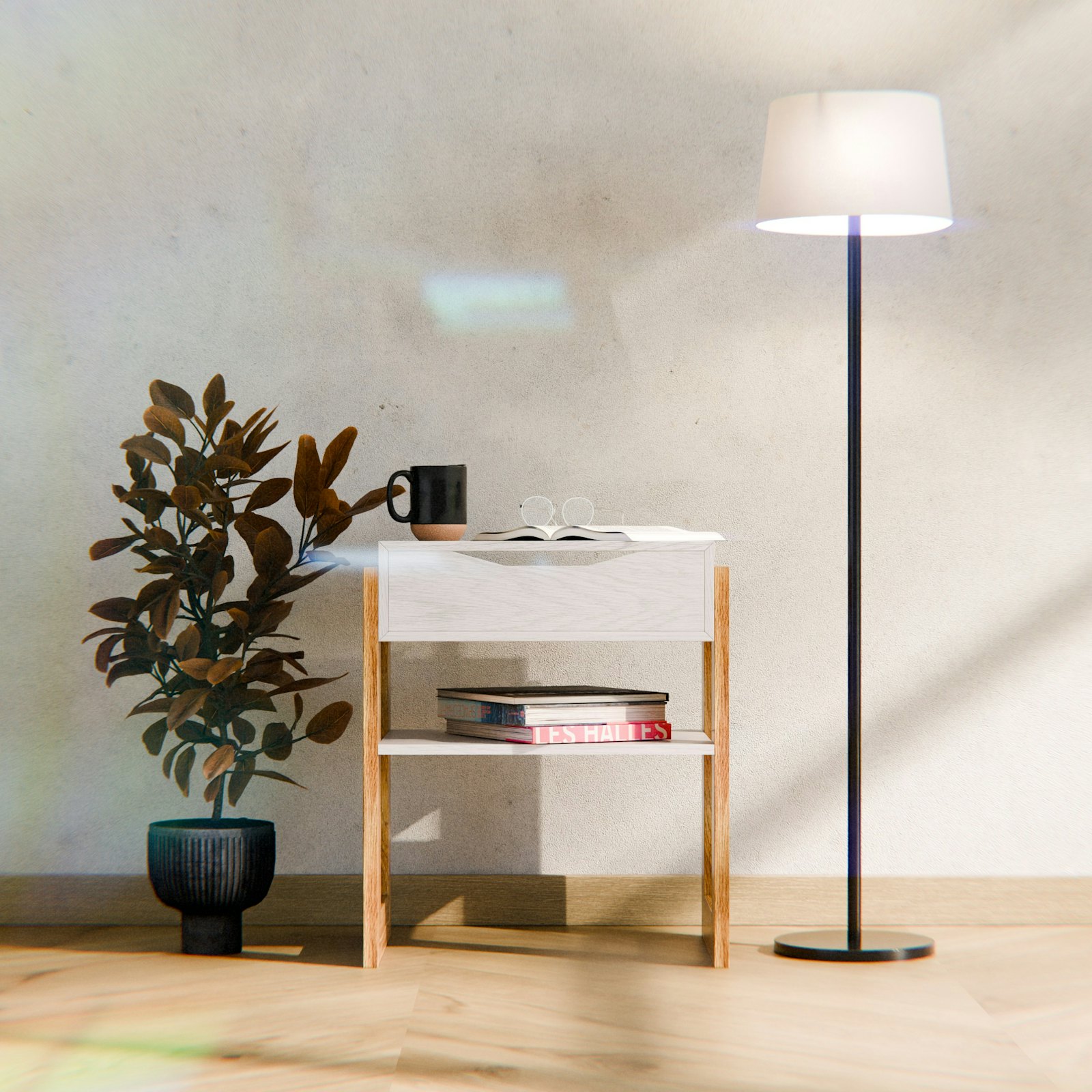 Slender Floor Lamp, blackened steel