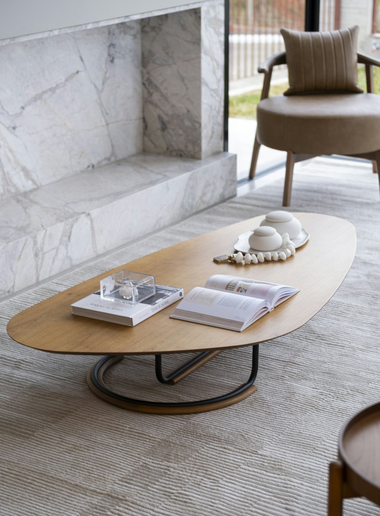 Oval Coffee Table, oak veneer top