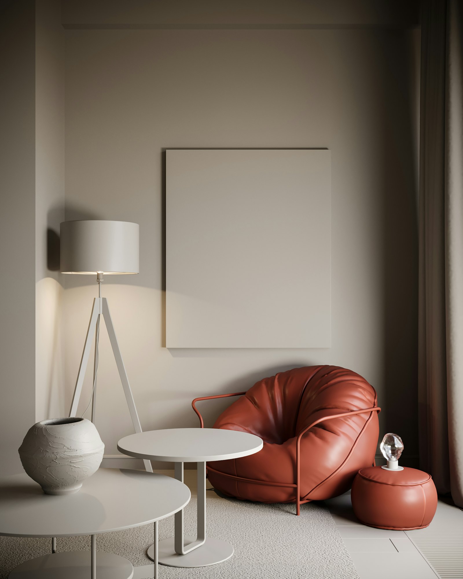Styling idea: reading corner with a red armchair