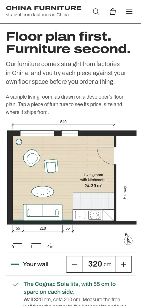 Mockup B, home page