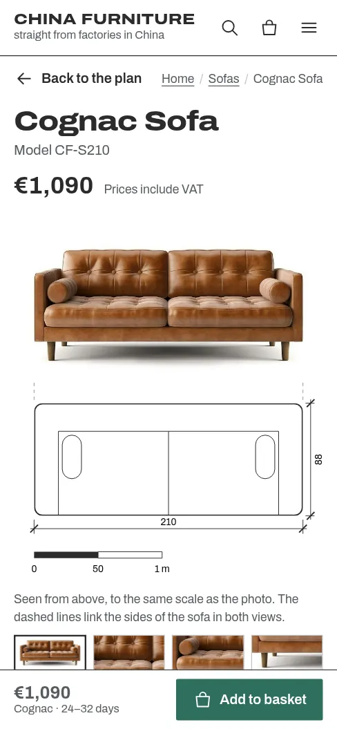 Mockup B, product page